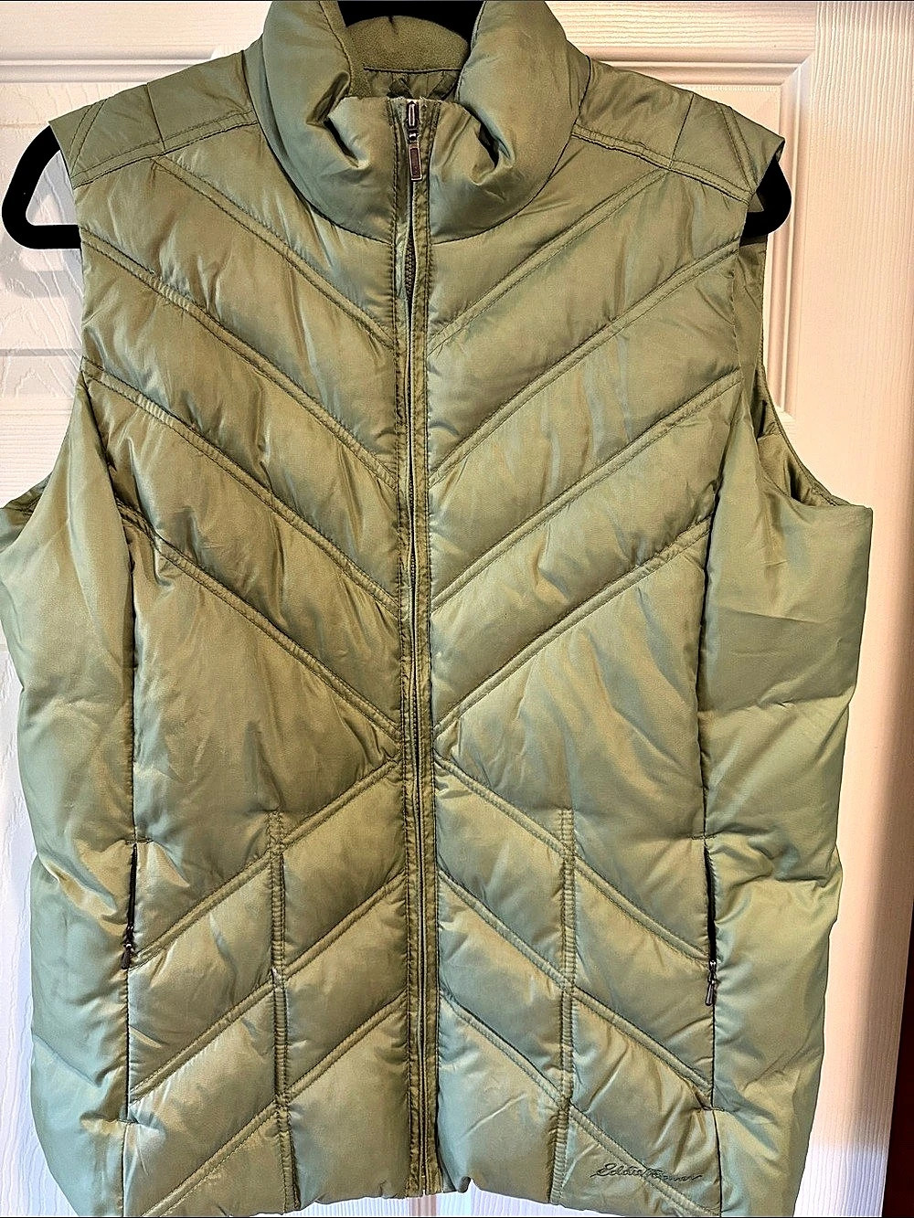 Eddie Bauer Premium Goose Down Packable Vest Green Large